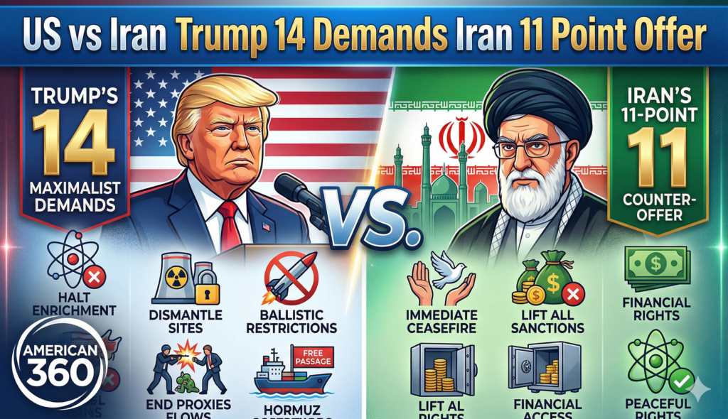 US vs Iran Trump 14 Demands Iran 11 Point Offer